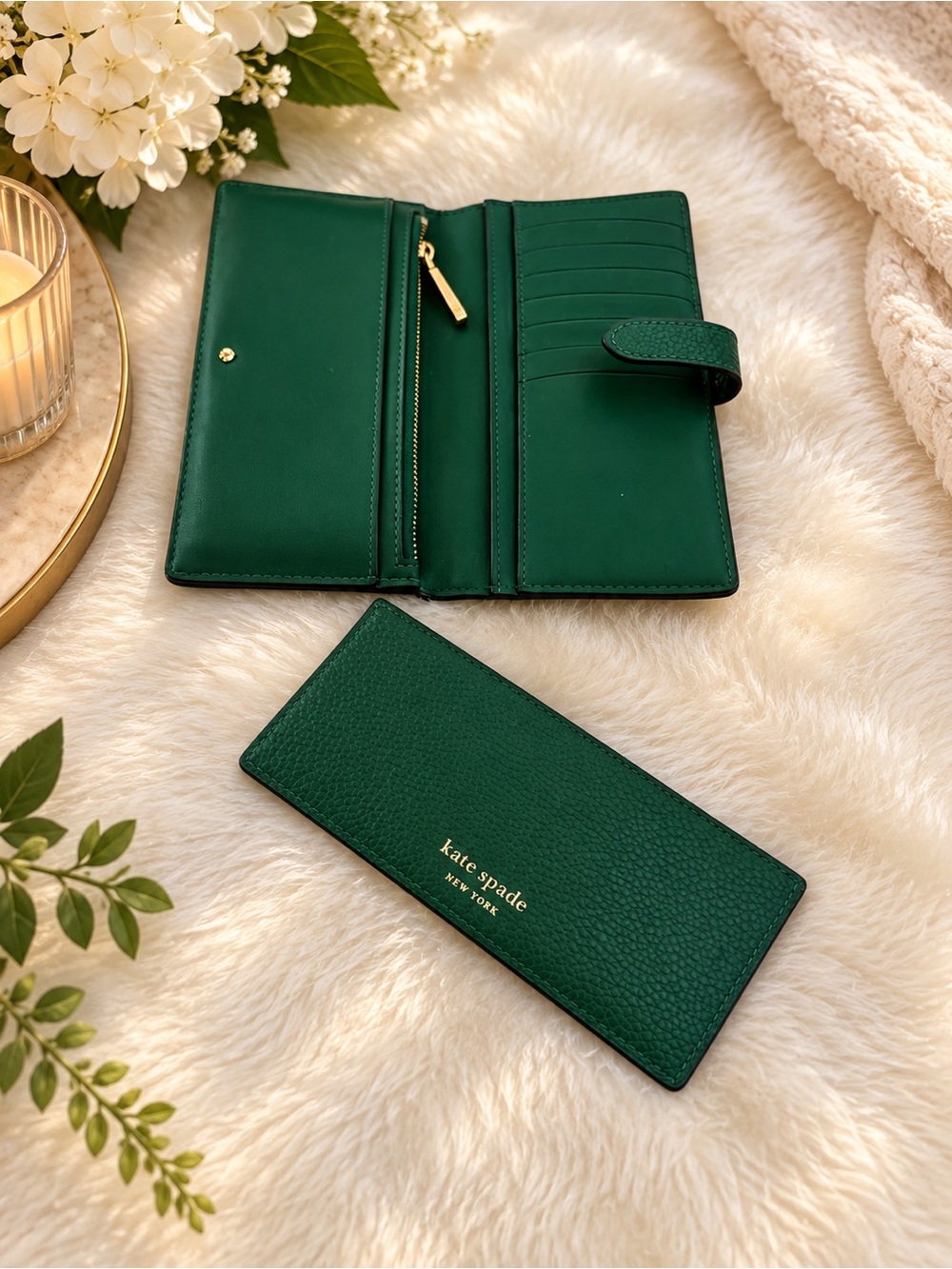 kate spade New York Emerald Green Leather Wallet - Picture 4 of 6